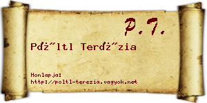 Pöltl Terézia névjegykártya