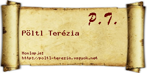 Pöltl Terézia névjegykártya